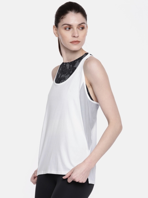 

Reebok Women White Solid Tank Top