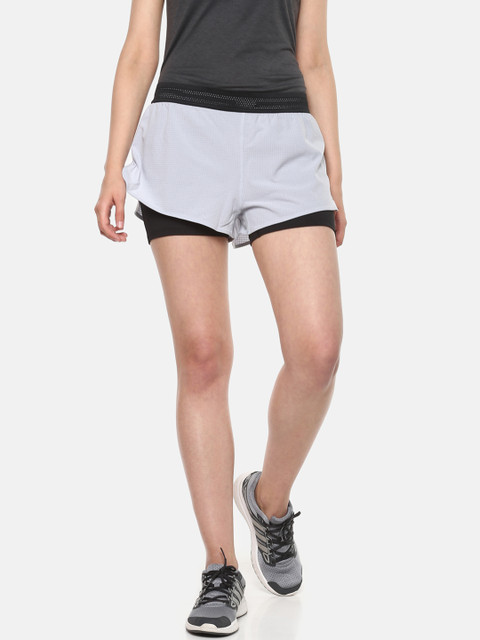 

Reebok Women Grey OSR Epic Two-In-One Running Shorts