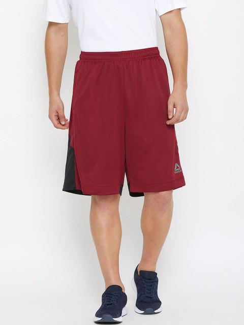 

Reebok Men Maroon Solid US Mesh 9-inch Basketball Training Shorts