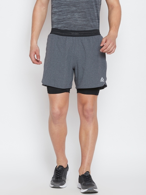 

Reebok Men Grey OSR Epic 2-1 Running Shorts