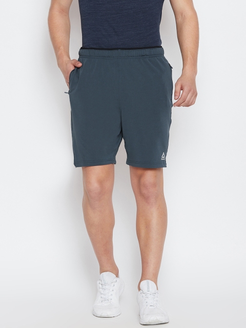 

Reebok Men Teal Blue Workout Training Shorts