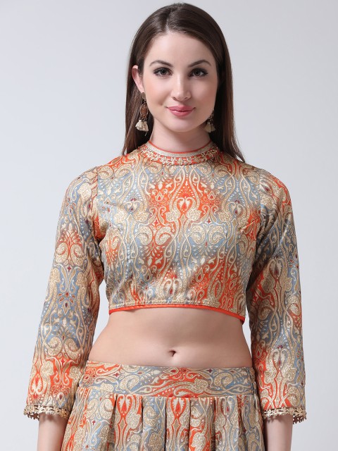 

Castle Women Multicoloured Printed Saree Blouse, Multi
