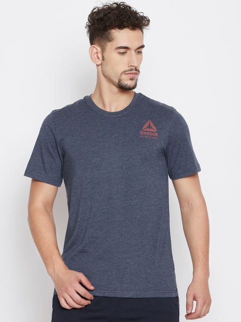 

Reebok Men Navy Blue Workout Graphic Neck T-shirt