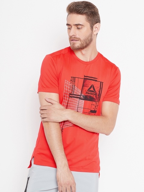 

Reebok Men Red Printed Workout RECY Graph Tech Round Neck T-shirt