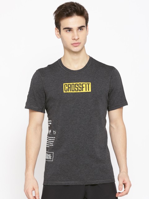 

Reebok Men Charcoal Grey Printed Crossfit Move T-shirt