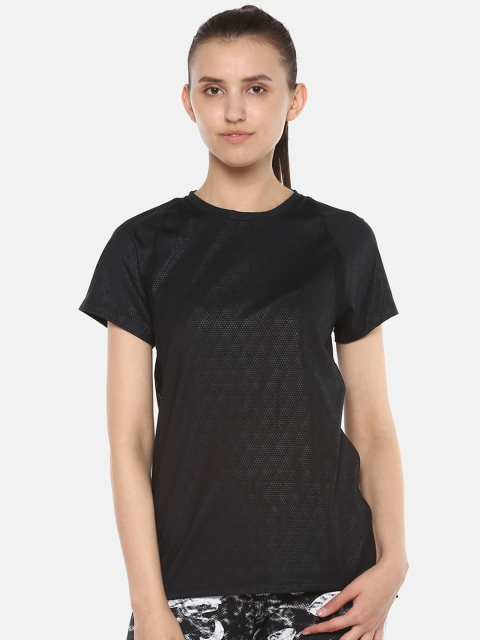 

Reebok Women Black Printed Smartvent Training T-Shirt