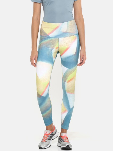 

Reebok Women Green & White Printed Y Lux Bold High-Rise Tights