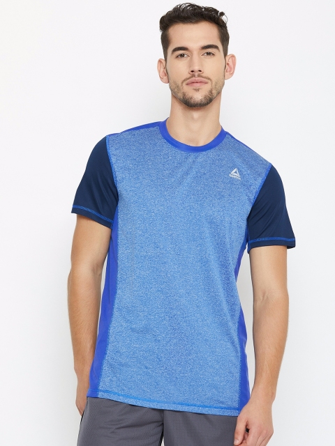 

Reebok Men Blue Slim Fit Solid Round Neck Style Training T-shirt