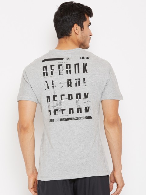 

Reebok Men Orange OST Speedwick Move Training T-shirt, Grey melange