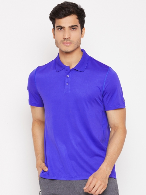 

Reebok Men Blue Solid WOR Regular Polo Collar Training T-shirt