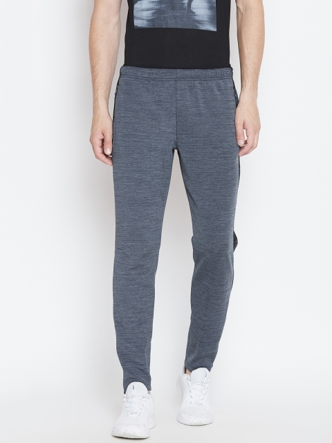 

Reebok Men Navy Blue Grindle Effect MOD Knit Training Track Pants