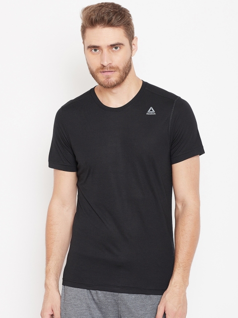 

Reebok Men Black Solid WOR Supremium Round Neck Training T-shirt