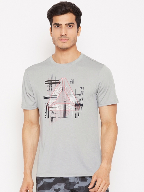 

Reebok Men Grey Graphic Print Foundation AOP Training T-shirt