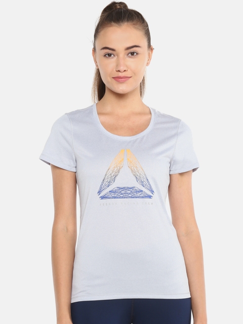 

Reebok Women Grey Printed Running Reflective Move T-Shirt