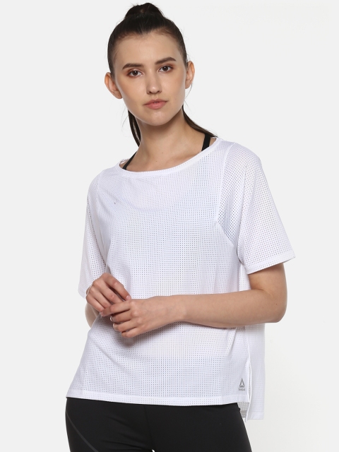

Reebok Women White Perforated Training T-Shirt