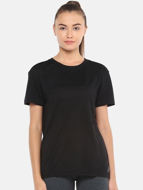 

Reebok Women Black Solid WOR Supremium 2.0 Round Neck Training T-shirt