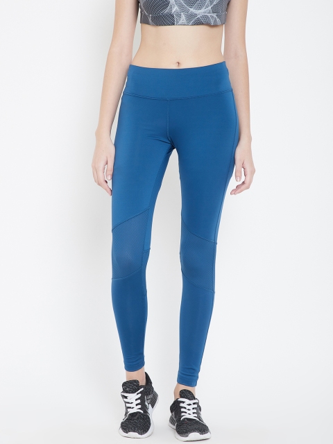 

Reebok Women Blue Solid US Mesh TECHY Tights