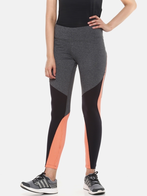 

Reebok Women Charcoal Grey One Series PERF Colourblocked Tights