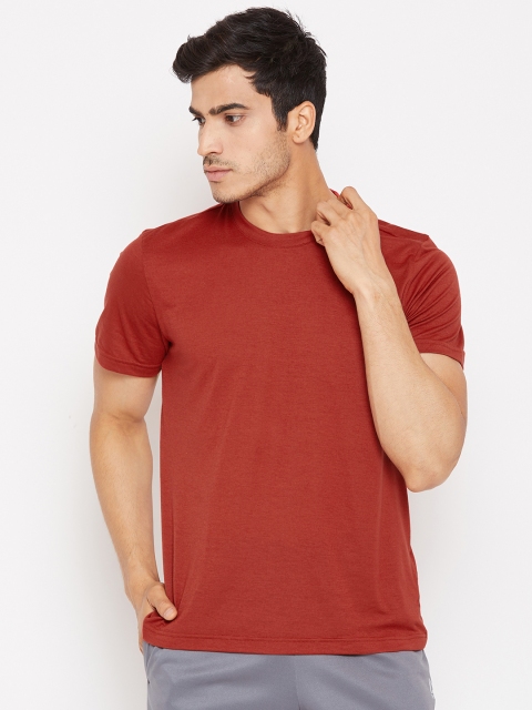 

Reebok Men Red Solid Hustle Training T-shirt