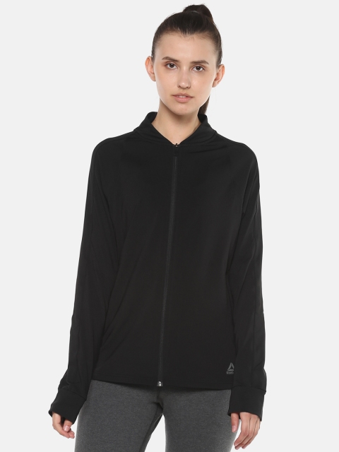 

Reebok Women Black Solid OS Training Track Jacket