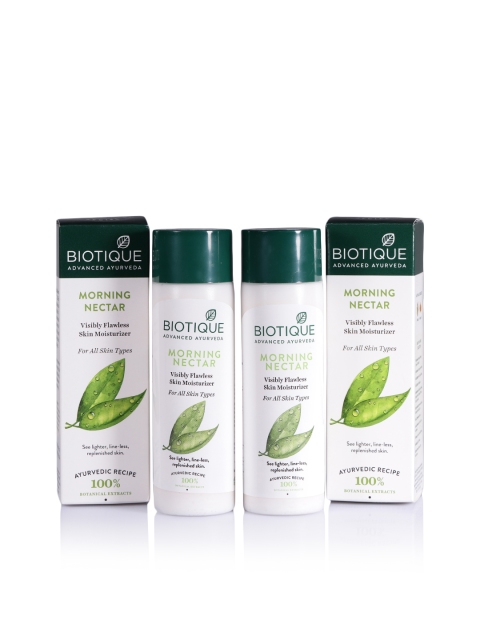 

Biotique Unisex Set of 2 Morning Nectar Flawless Skin Moisturizers 240ml, White