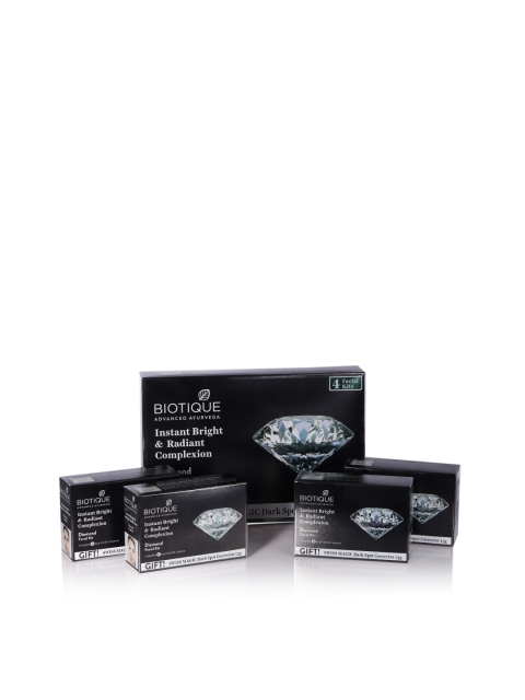 

Biotique Set of 4 Bio Diamond Facial Kit with Swiss Magic Dark Spot Corrector, Black