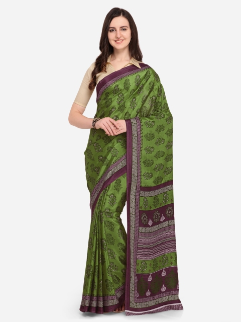 

Triveni Green & Purple Printed Saree