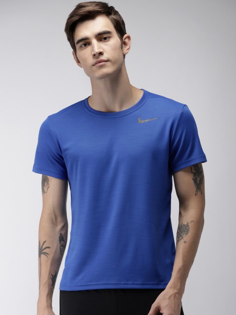 

Nike Men Blue Solid Standard Fit DRI-FIT Round Neck T-shirt