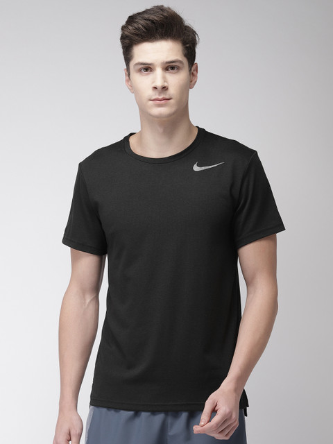 

Nike Men Black Solid Standard Fit AS M NK BRT TOP SS HPR DRY Training T-Shirt