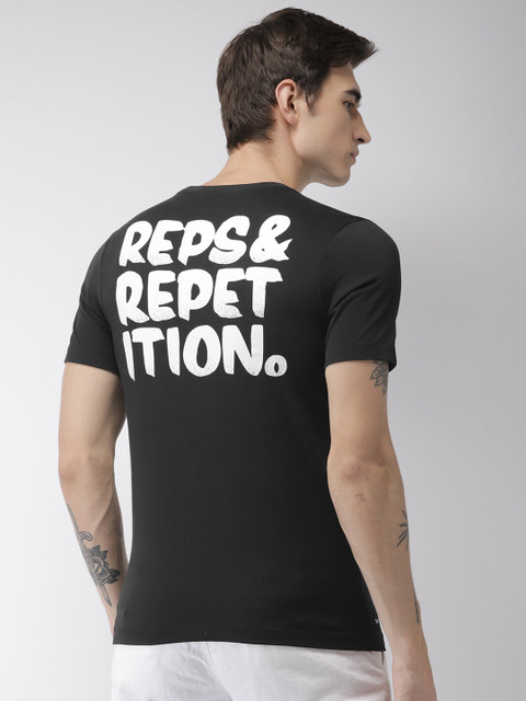 

Nike Men Black Standard Fit Printed AS M NK DRY TEE DFC REPS DRI-FIT Round Neck T-shirt