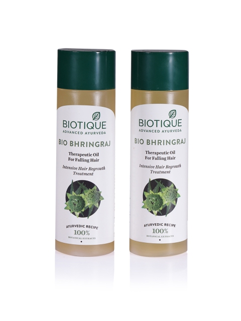 

Biotique Unisex Set of 2 Bio Bhringraj For Falling Hair (120 ml + 120 ml), Green