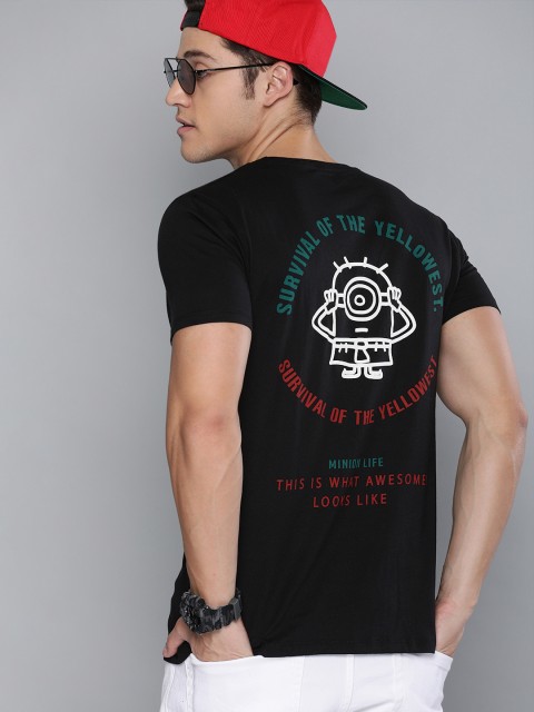 

Kook N Keech Men Black Printed Round Neck T-shirt
