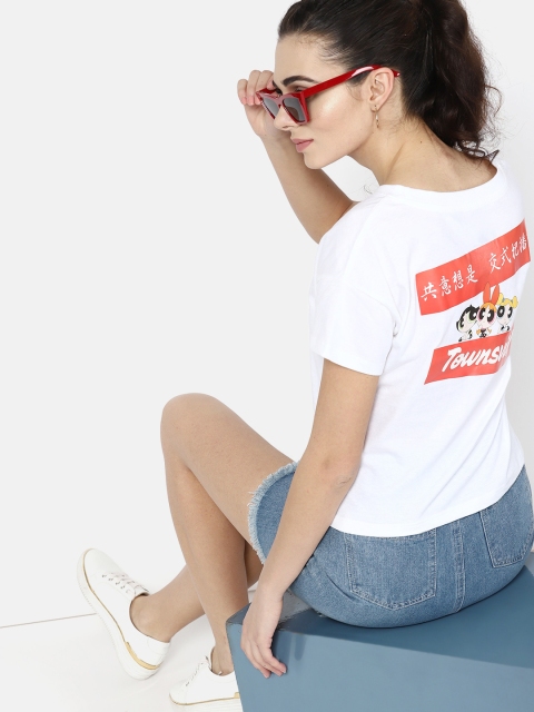 

Kook N Keech Women White & Orange Solid T-shirt