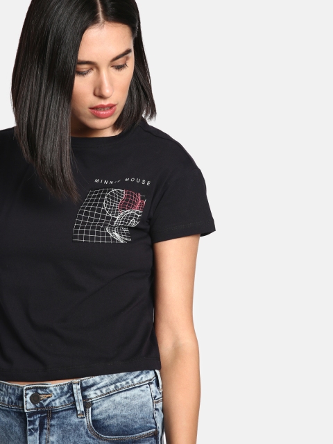 

Kook N Keech Women Black Printed Minnie Mouse T-shirt