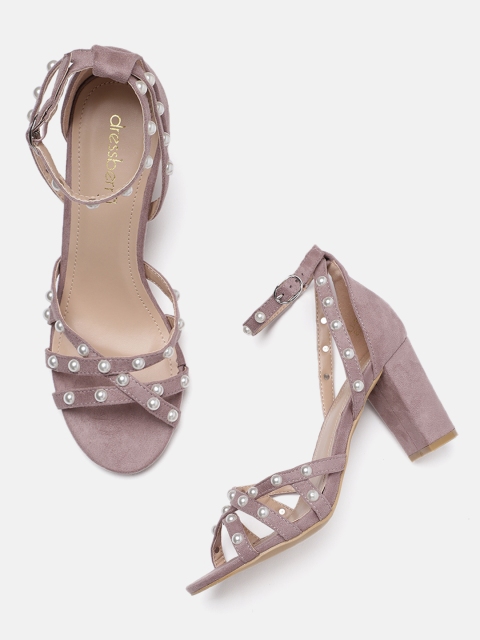 

DressBerry Women Purple Embellished Sandals