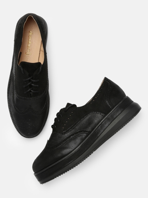 

DressBerry Women Black Textured Brogues
