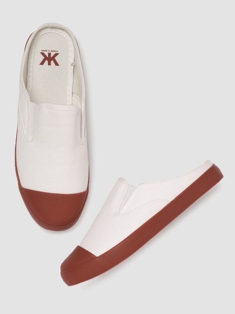 

Kook N Keech Women White & Maroon Slip-On Sneakers