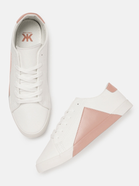 

Kook N Keech Women White & Pink Sneakers