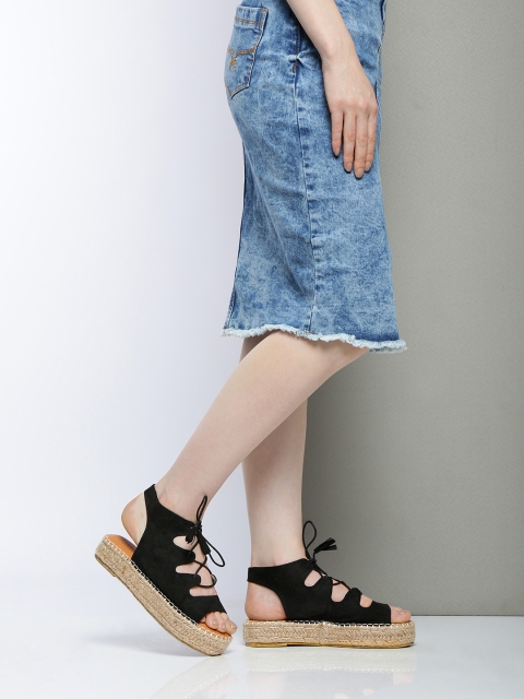 

Mast & Harbour Women Black Solid Gladiators