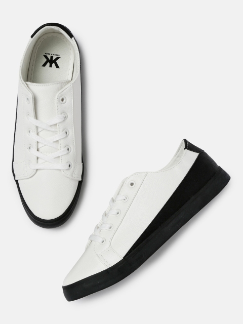 

Kook N Keech Women White & Black Sneakers