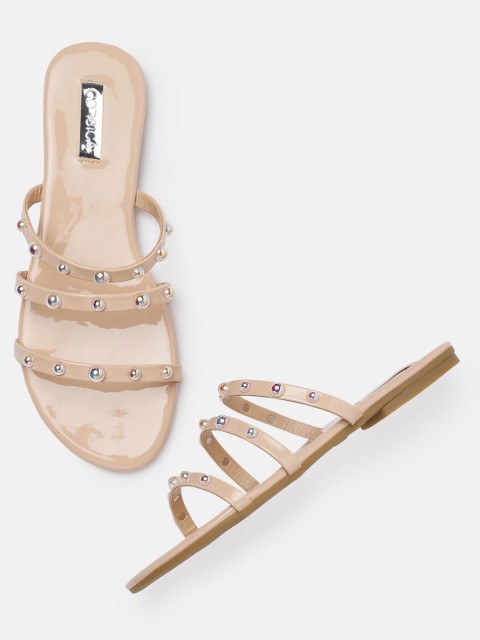 

CORSICA Women Beige Embellished Open Toe Flats
