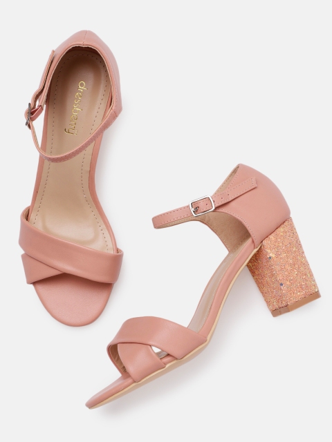 

DressBerry Women Pink Solid Sandals