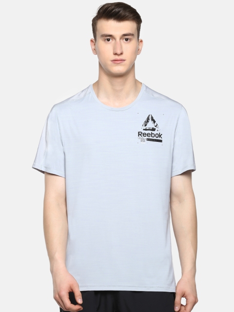 Reebok Men Grey Solid OST Activchill Graphic Training T-shirt
