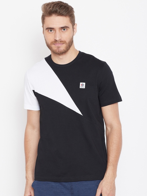 

Reebok Classic Men Black & White Colourblocked CL A T-shirt