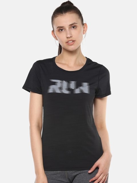 

Reebok Women Black Printed Activchill Running T-Shirt