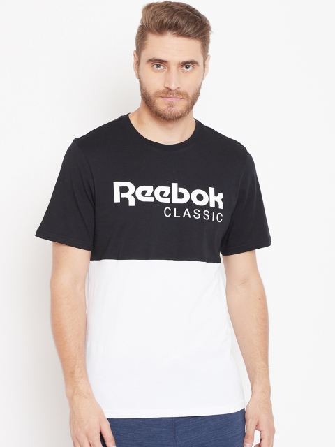 

Reebok Classic Men Black & White Colorblocked Graphic T-shirt