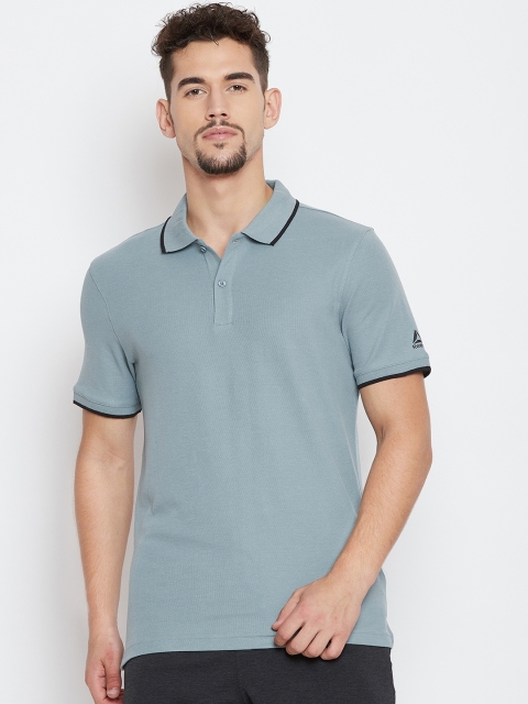 

Reebok Men Blue Solid Polo Training T-shirt
