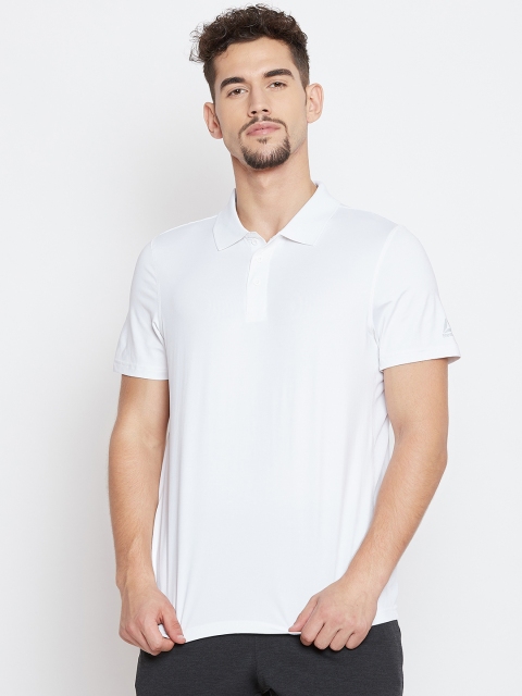 

Reebok Men White Solid Polo Collar T-shirt