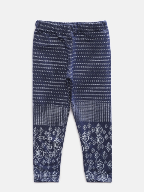 

Eimoie Girls Navy Blue Printed Leggings