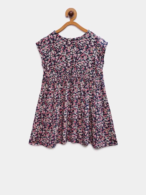 

Eimoie Girls Multicoloured Printed Fit and Flare Dress, Multi